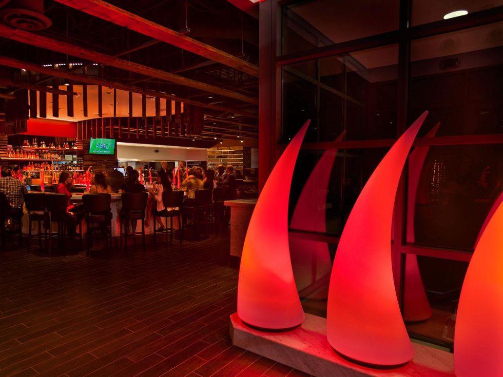 Churrascos Memorial City entrance into interior with bar in background