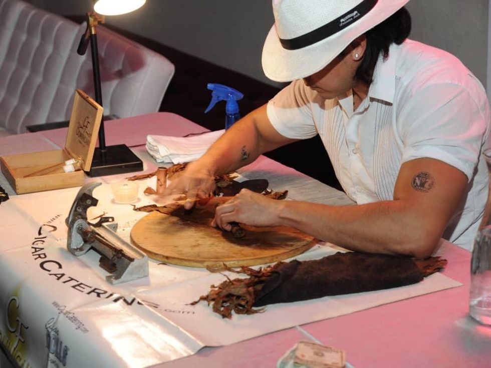 Cigar rolling and lounge at Miami Vice Children's Museum Gala