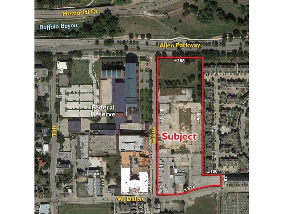 City of Houston Rejected John Beeson\u2019s $40 Million High Bid for Prime Allen Parkway Property outline aerial