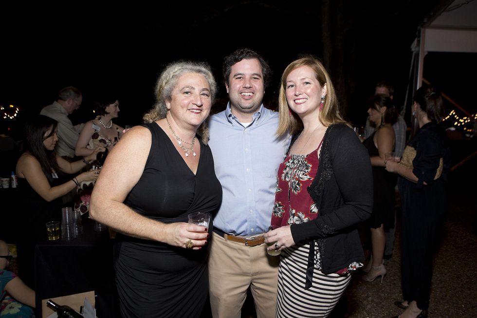 Claudia Horwitz, from left, with Joey and Nicole Romano at the Rothko Chapel Moonrise Party October 2014