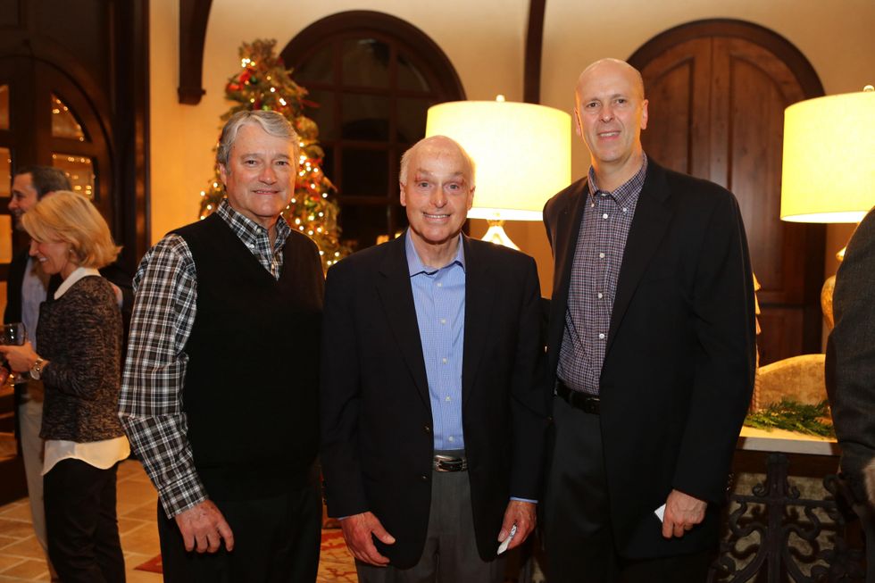 Clayton Trier, from left, Howard Tellepsen Jr. and David Baldwin at St. Luke's holiday party December 2014