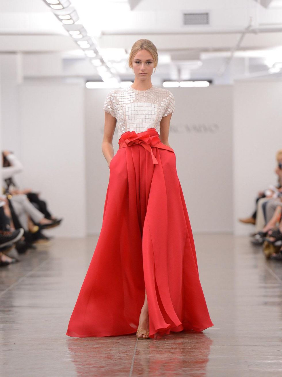 Clifford, Fashion Week spring 2013, September 2012, Carmen Marc Valvo, red skirt gown