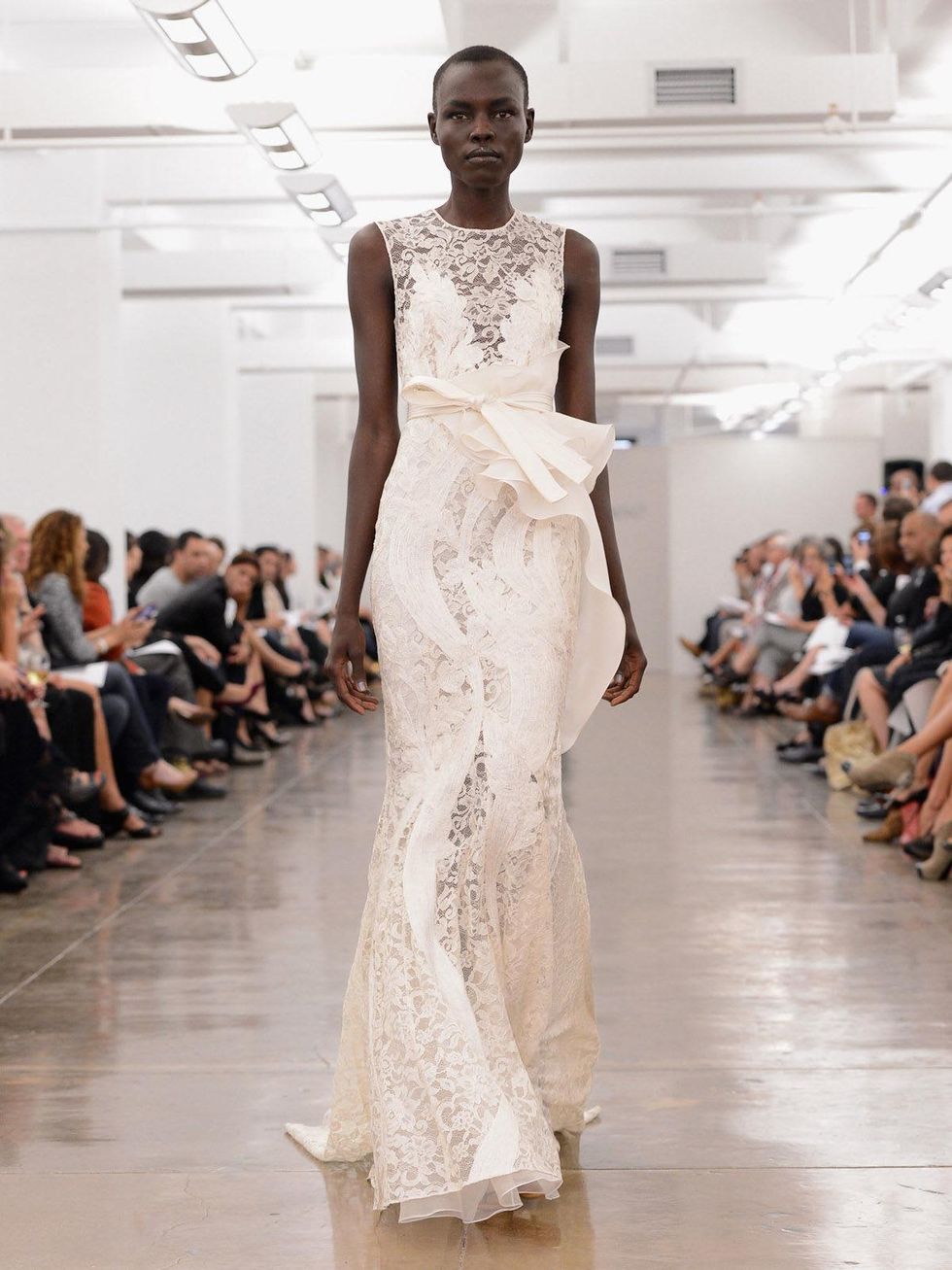Clifford, Fashion Week spring 2013, Sunday, Sept. 9, 2012, Carmen Marc Valvo, white lace gown