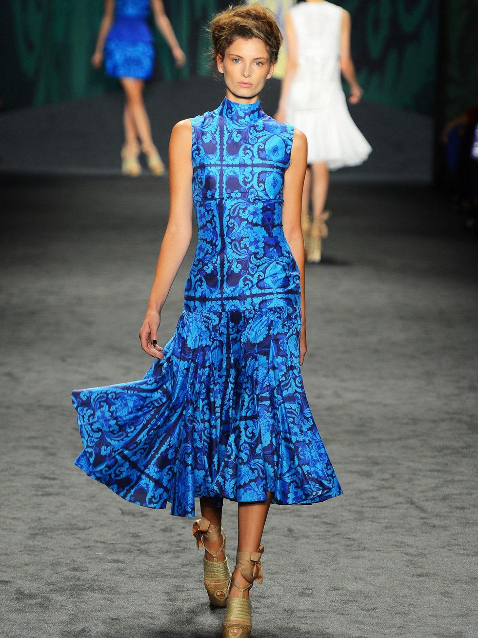 Clifford, Fashion Week spring 2013, Tuesday, Sept. 11, 2012, Vera Wang, blue print dress