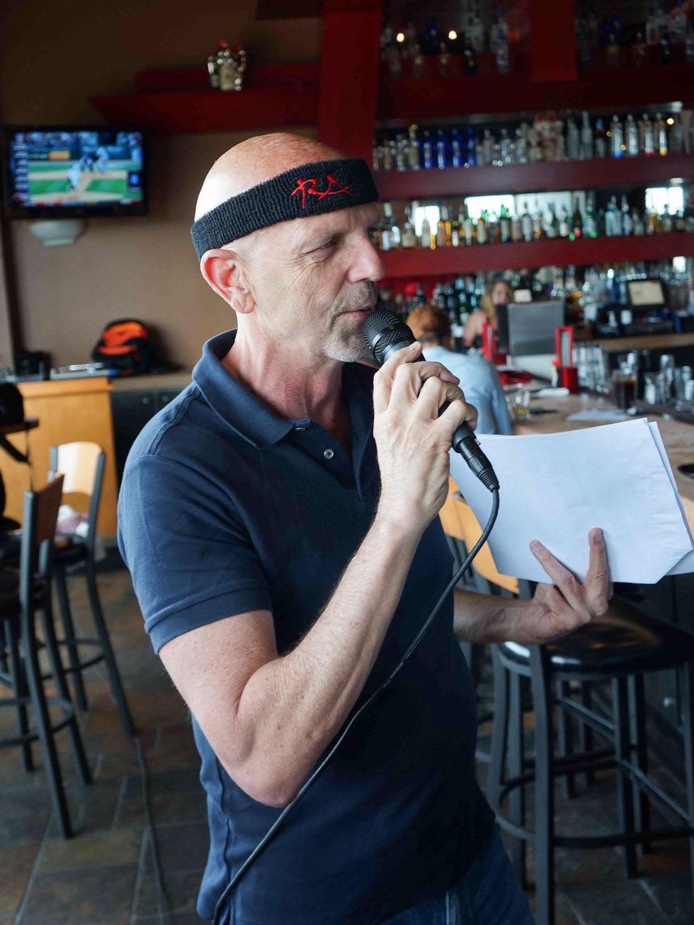 Clifford Pugh emcees RASushi Sushi Showdown in Houston on April 2013