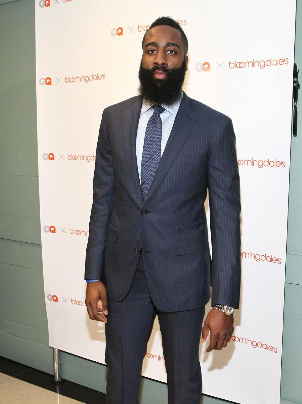Clifford Pugh New York Fashion Week fall 2015 James Harden appearance at Bloomingdale's February 2015 James Harden 3