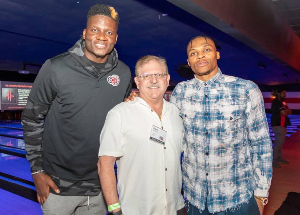 Clint Capela bowling bash 2019 Clint Capela Steve Steen Russell Westbrook
