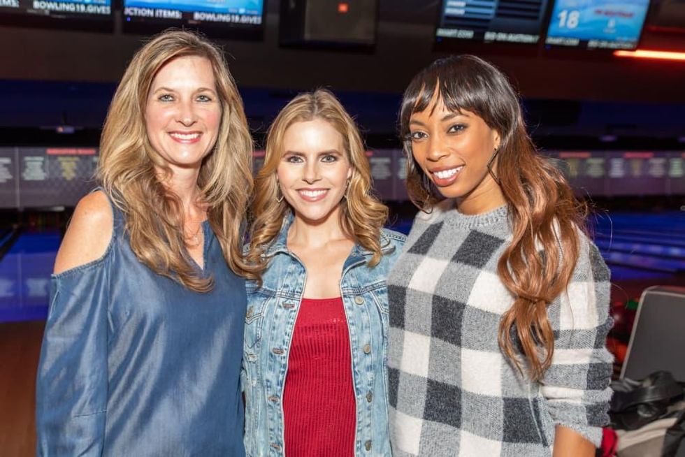 Clint Capela bowling bash 2019 Julie Theobald, Kristen Wright, Ebony Halsell