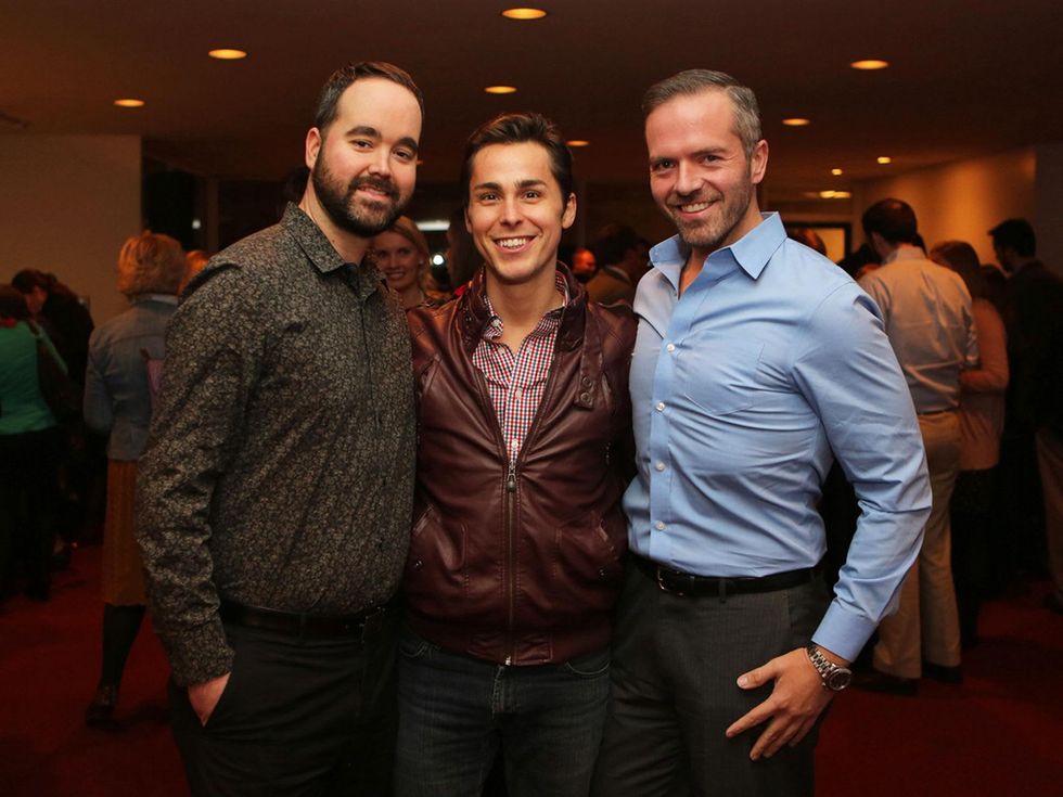 Clint Langford, from left, Brandon Weinbrenner and Paul Pettie at the Alley Young Professionals holiday party December 2013