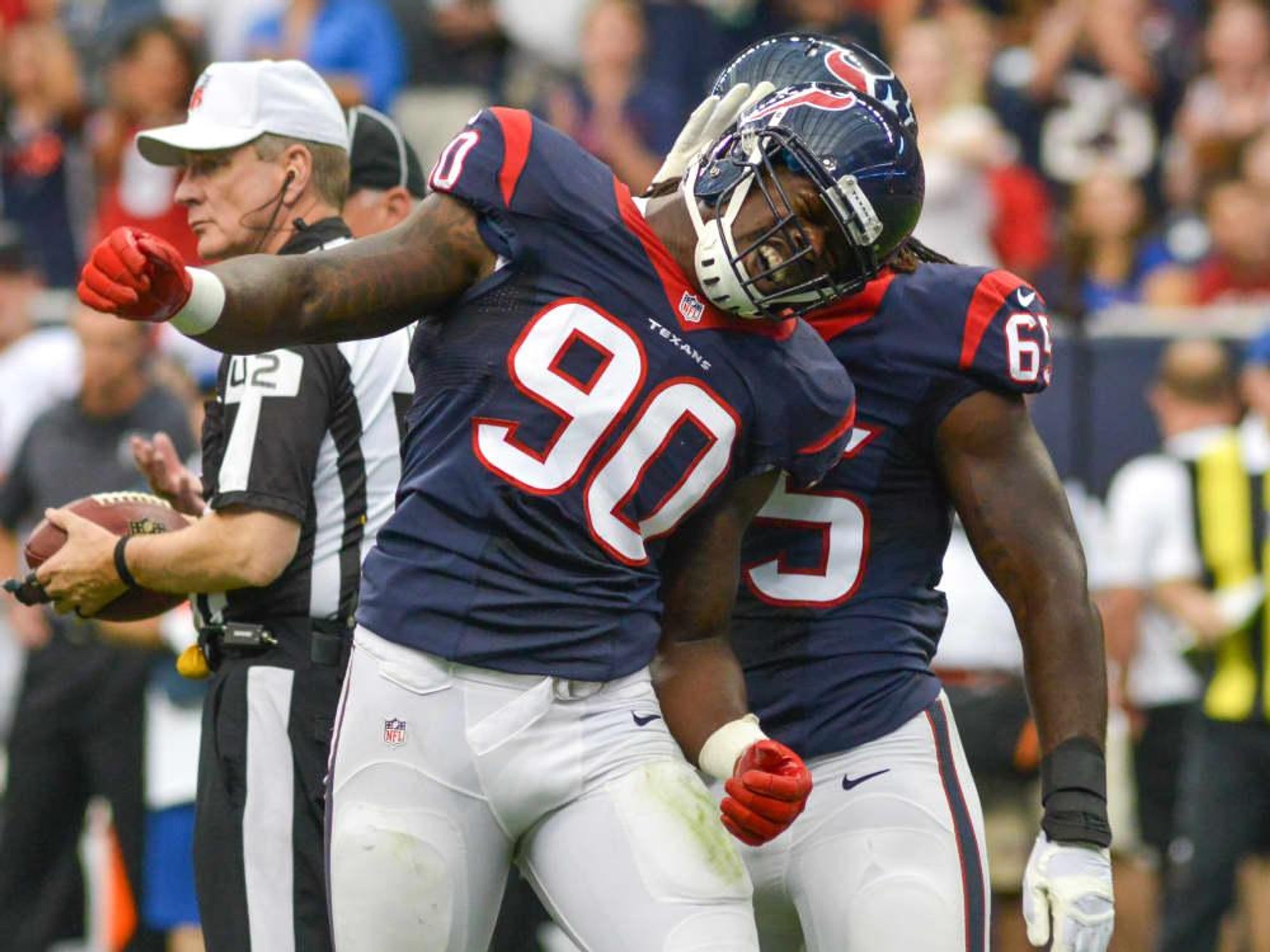 Clowney Texans Falcons happy