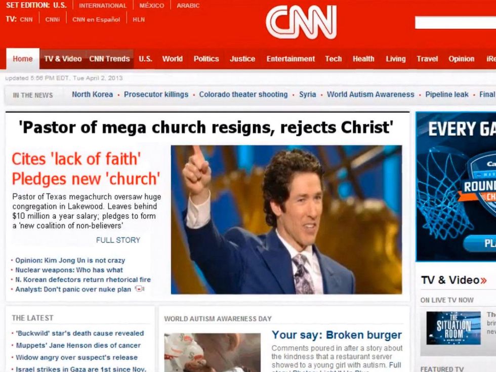CNN report about Joel Osteen losing faith