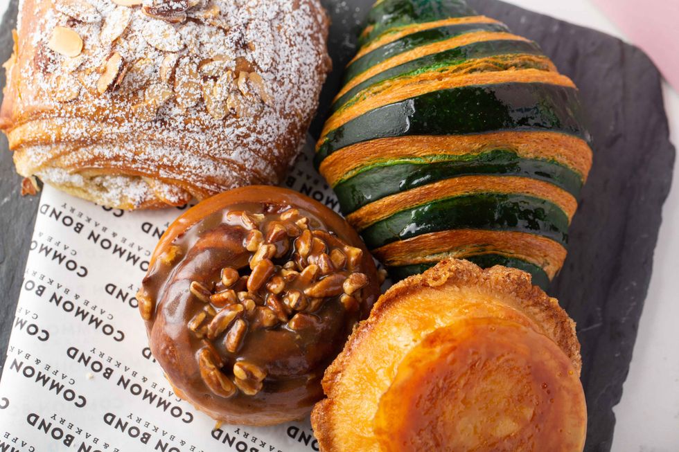 Common Bond croissants, eclairs, muffins and other baked goods.