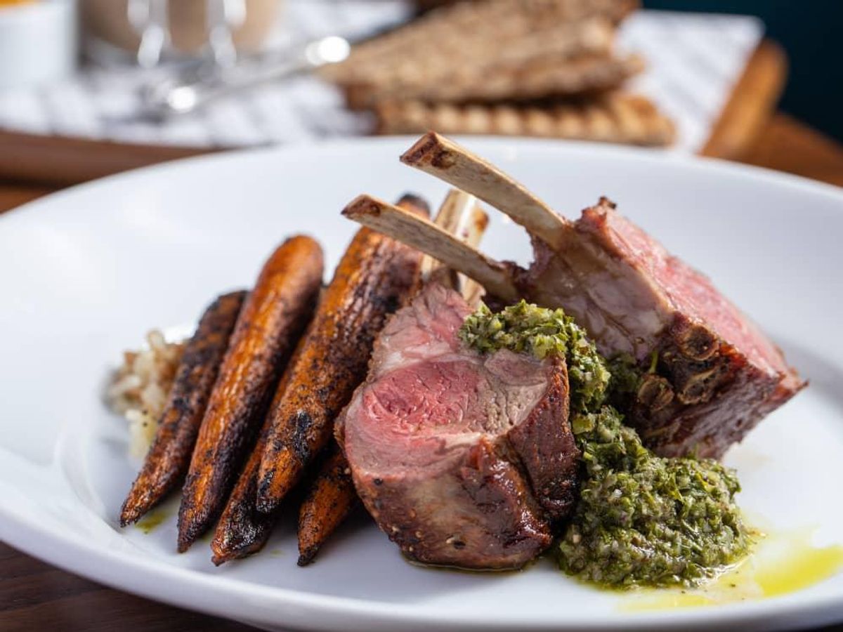 Roasted rack of lamb. CultureMap Houston