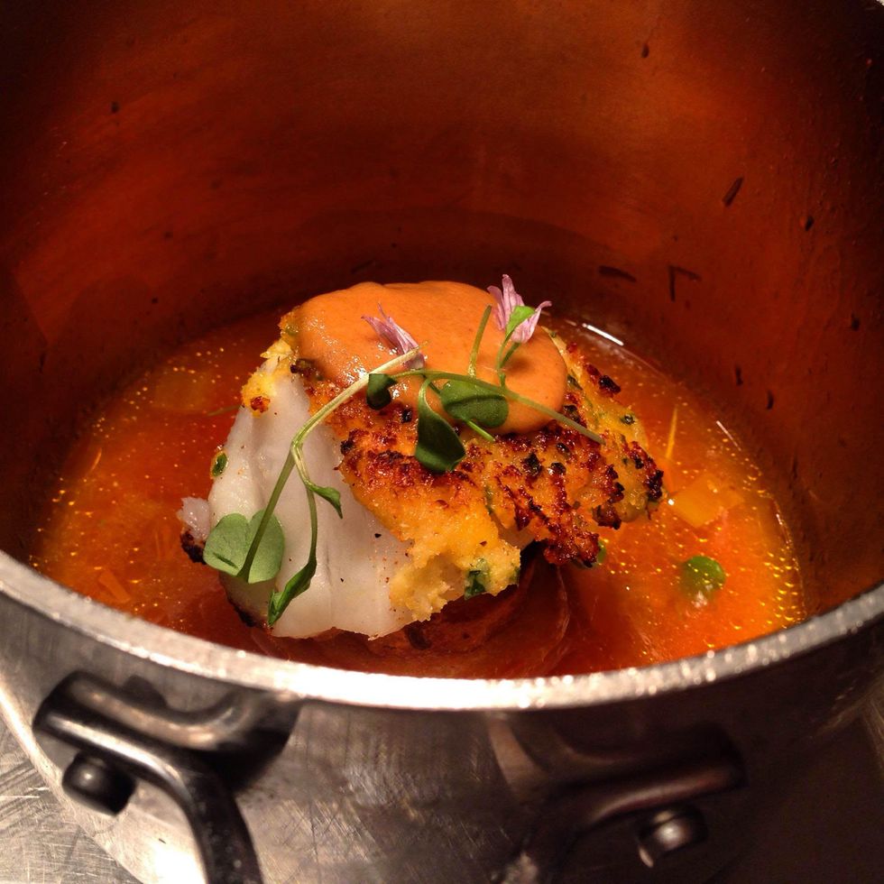 Commonwealth herb crusted snapper