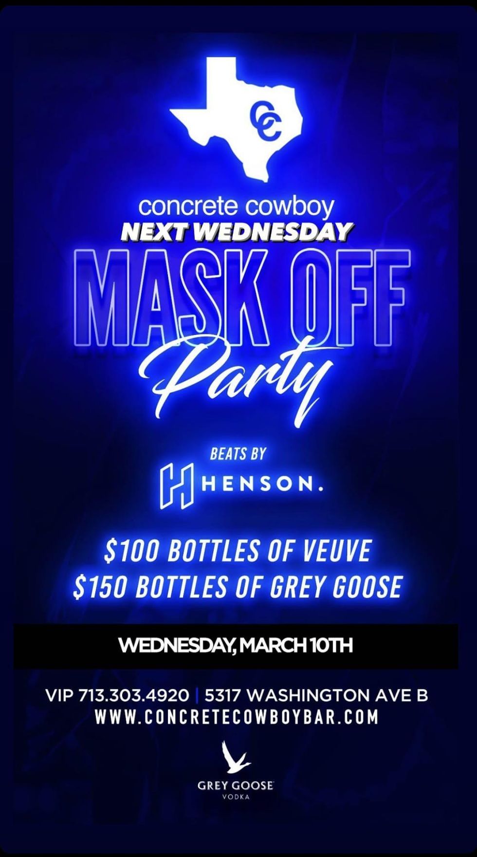 Concrete Cowboy Mask off flyer