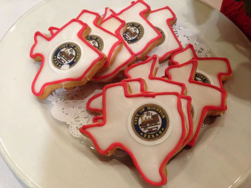 Cookies in the shape of Texas for Annise Parker speech to National Press Club in DC Dec 2013