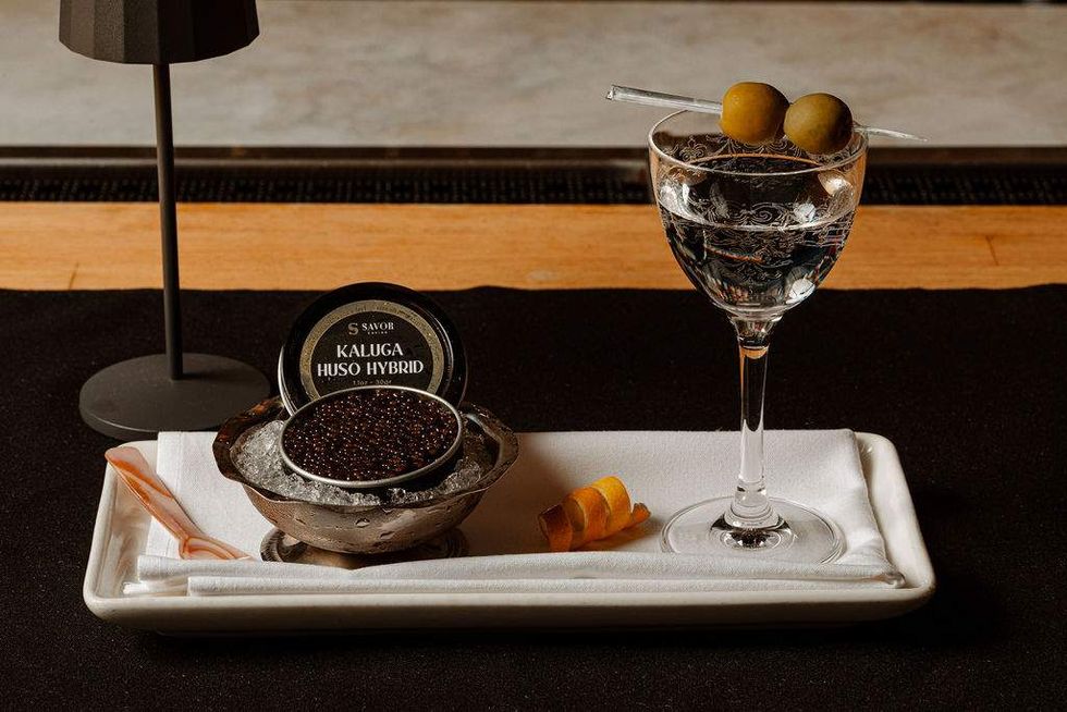 Coppa Osteria caviar and martinis