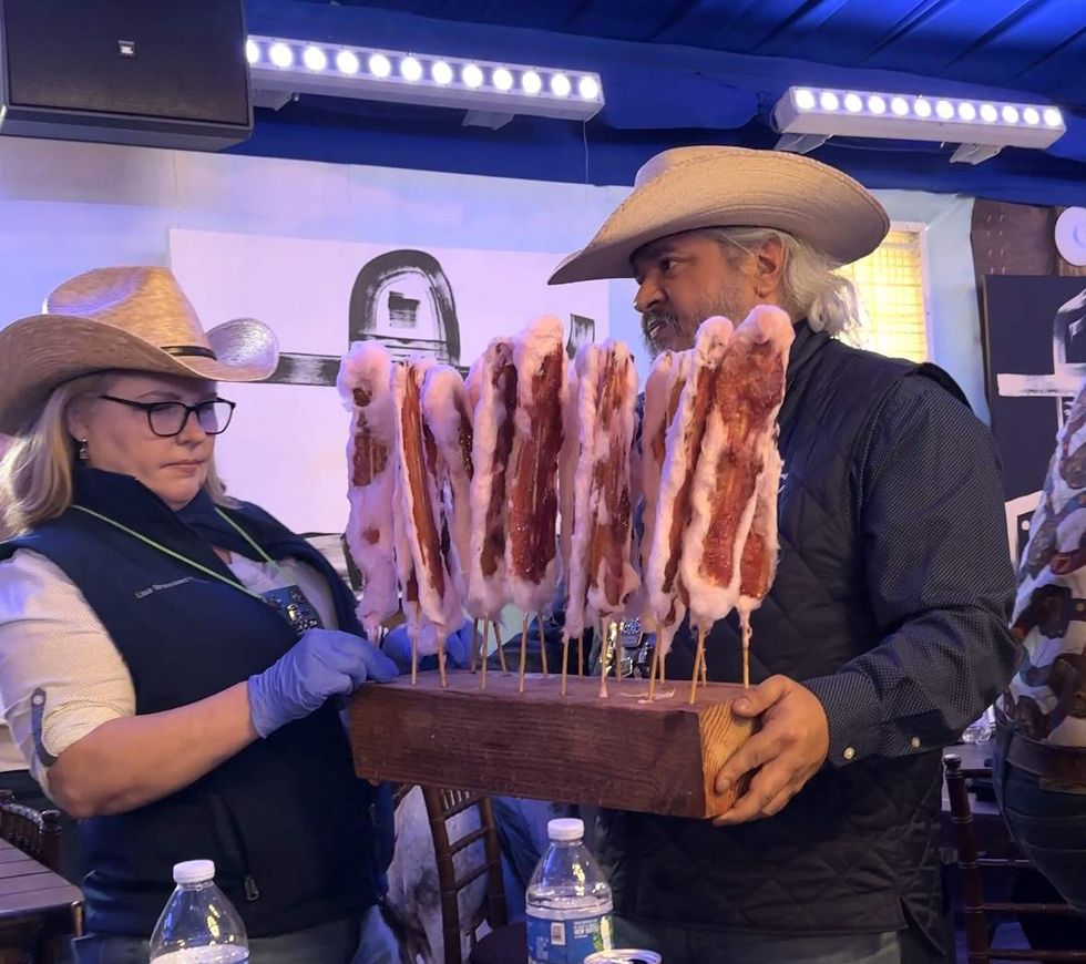 Cotton Candy Bacon on a Stick Houston Rodeo