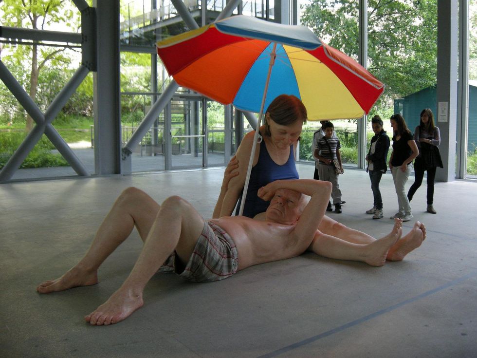 Couple Under An Umbrella Ron Mueck sculpture Cartier Paris museum June 2013
