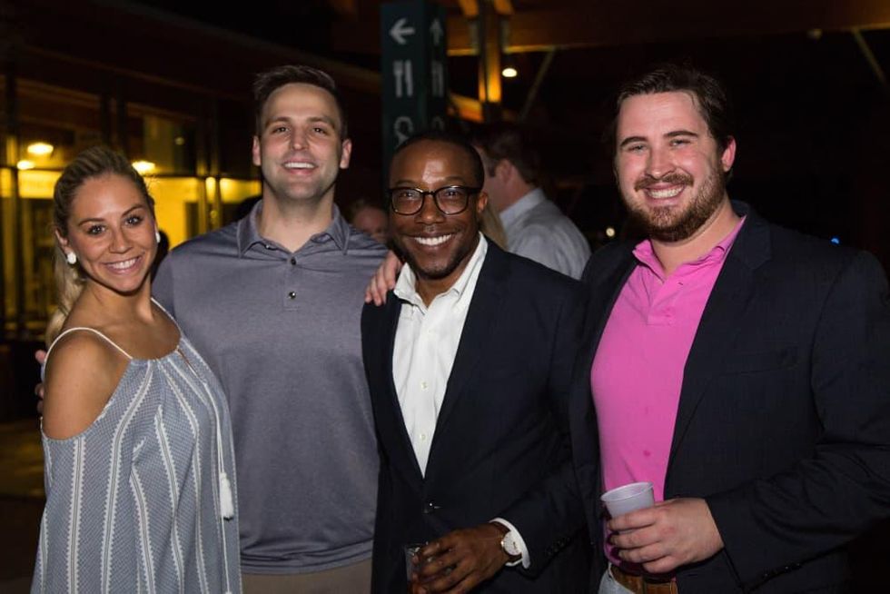 Courtney Rosen, John Kovach, Arthur Bryan II, Andrew Scheller at Urban Green Overboard party