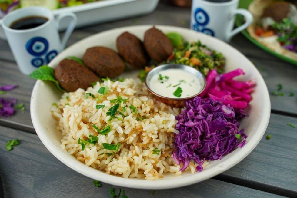 Craft Pita falafel rice bowl