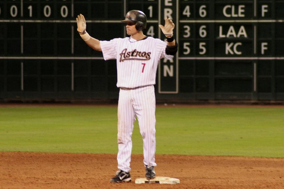 Craig Biggio hands up