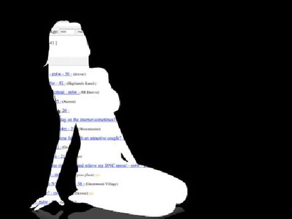 Craigslist woman silhouette with black background