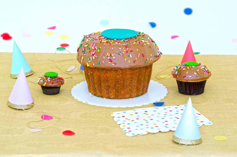 Crave Cupcakes tenth anniversary giant cupcake