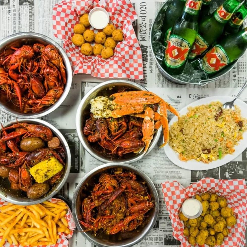 Crawfish Cafe food spread