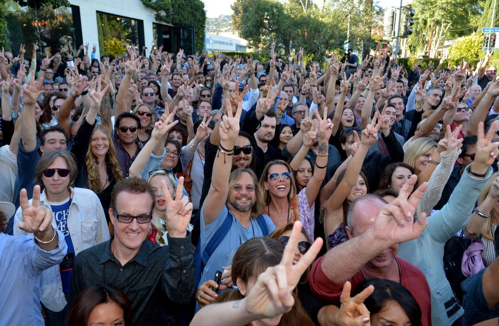 Crowd at International Peace Day Concert with Ringo Starr at John Varvatos store