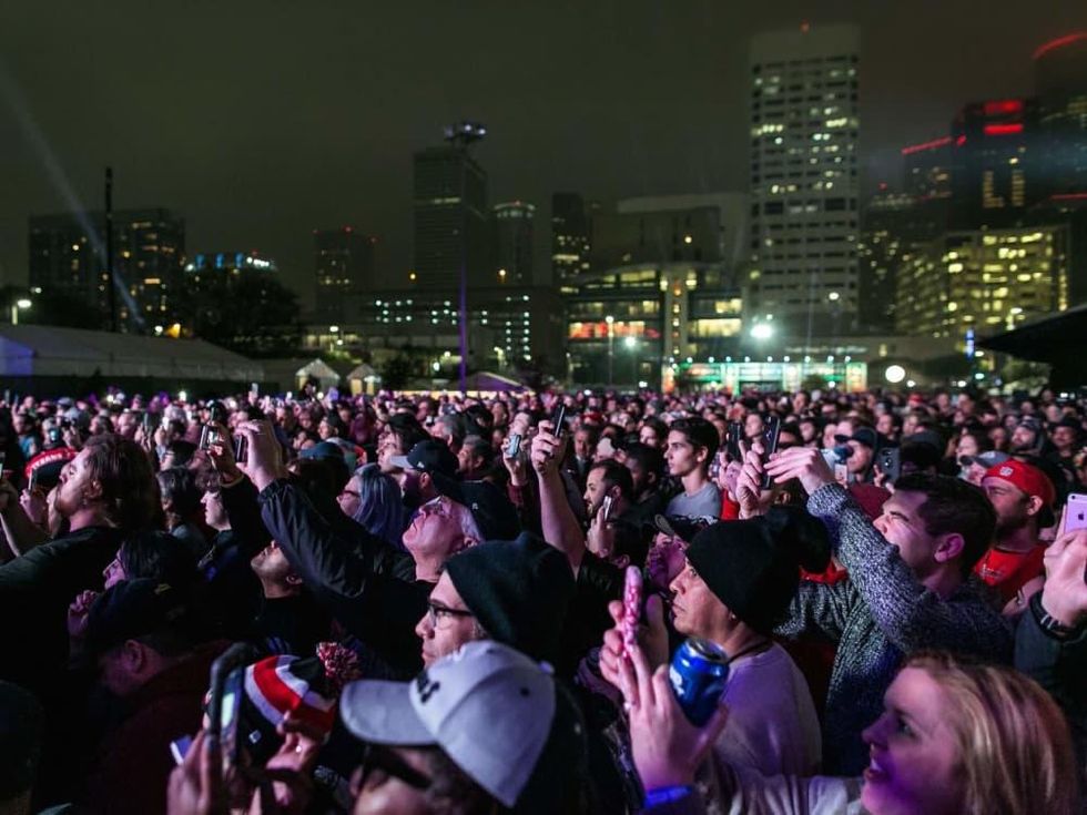 Crowds at Super Bowl Live