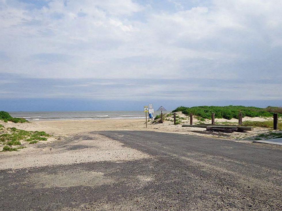 Crystal Beach Galveston dead end road to ocean