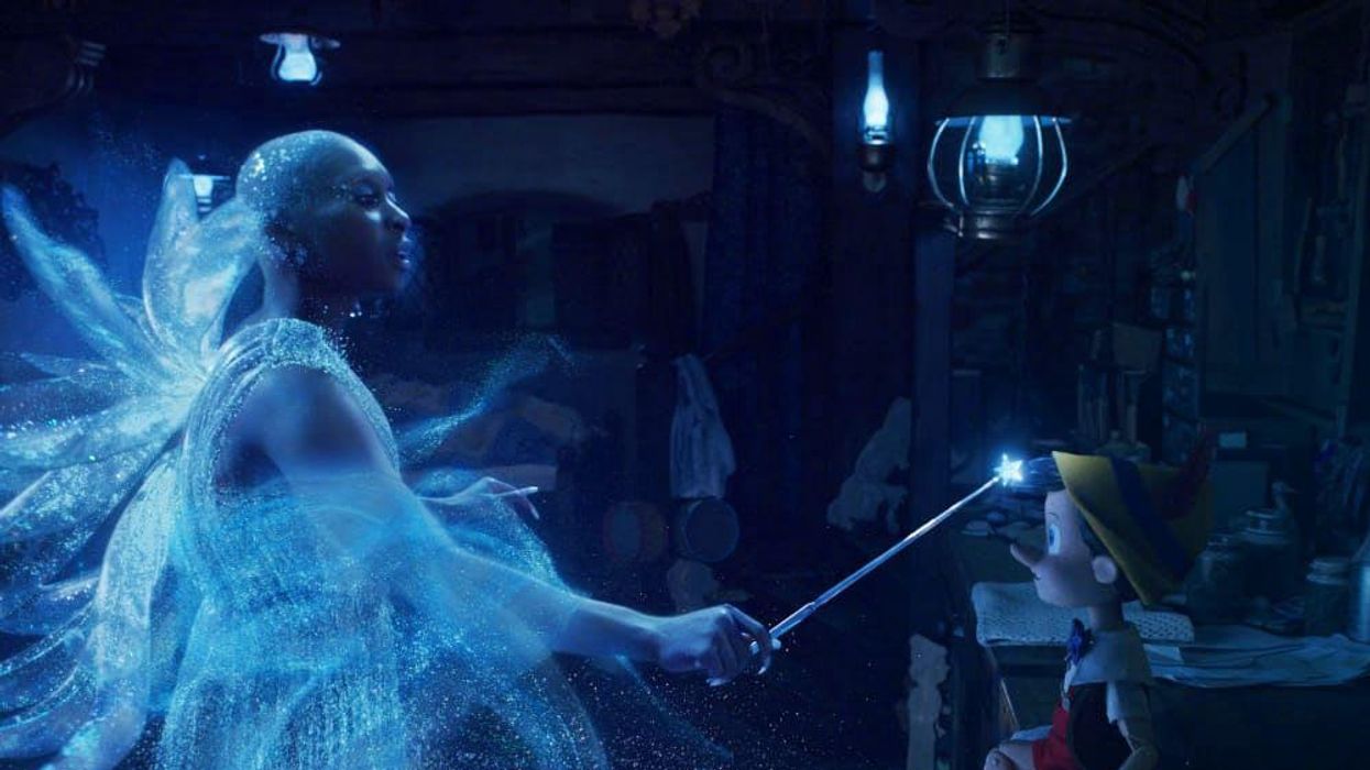 Cynthia Erivo and Pinocchio (Benjamin Evan Ainsworth) in Pinocchio