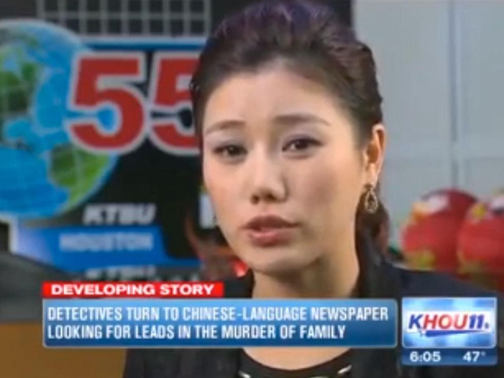 Cypress family murder February 2014 Channel 55 news anchor Tiffany Zhang Chinese television
