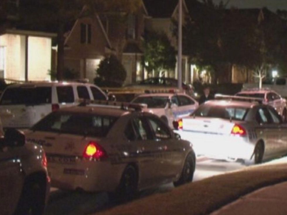 Cypress family shot night scene with police cars February 2014