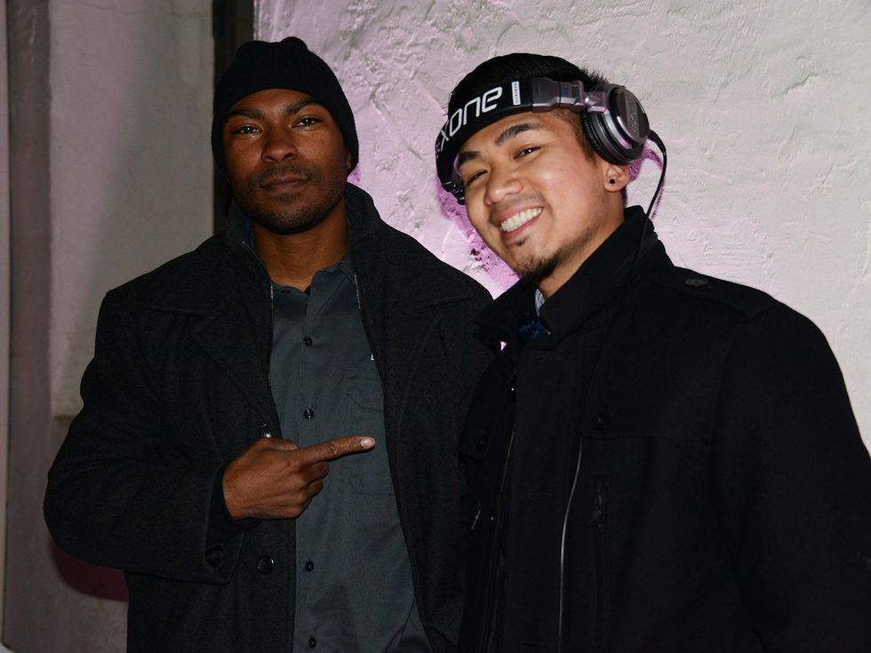 D.J. Mav, left, and D.J. M-Cue at the Hermann Park Conservancy's Urban Green event November 2014
