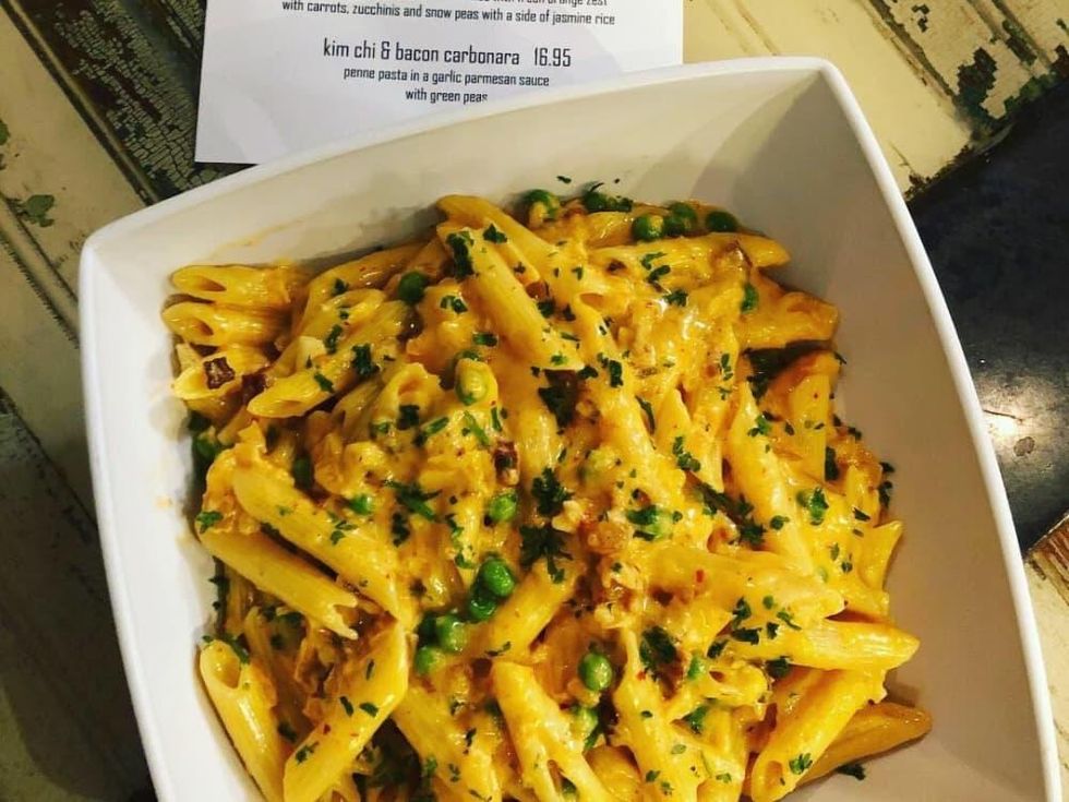 Dak & Bop kimchi and bacon carbonara