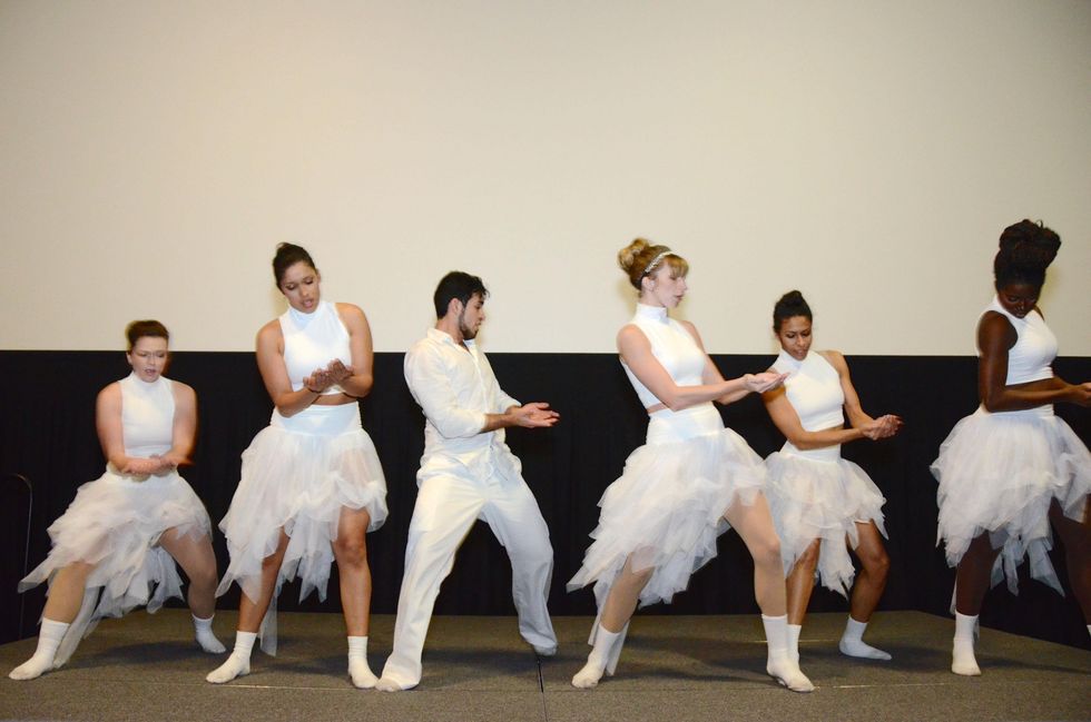 Dancers in White at the Valvisions Foundation "Cinema, Canvas & Cuisine" March 2015