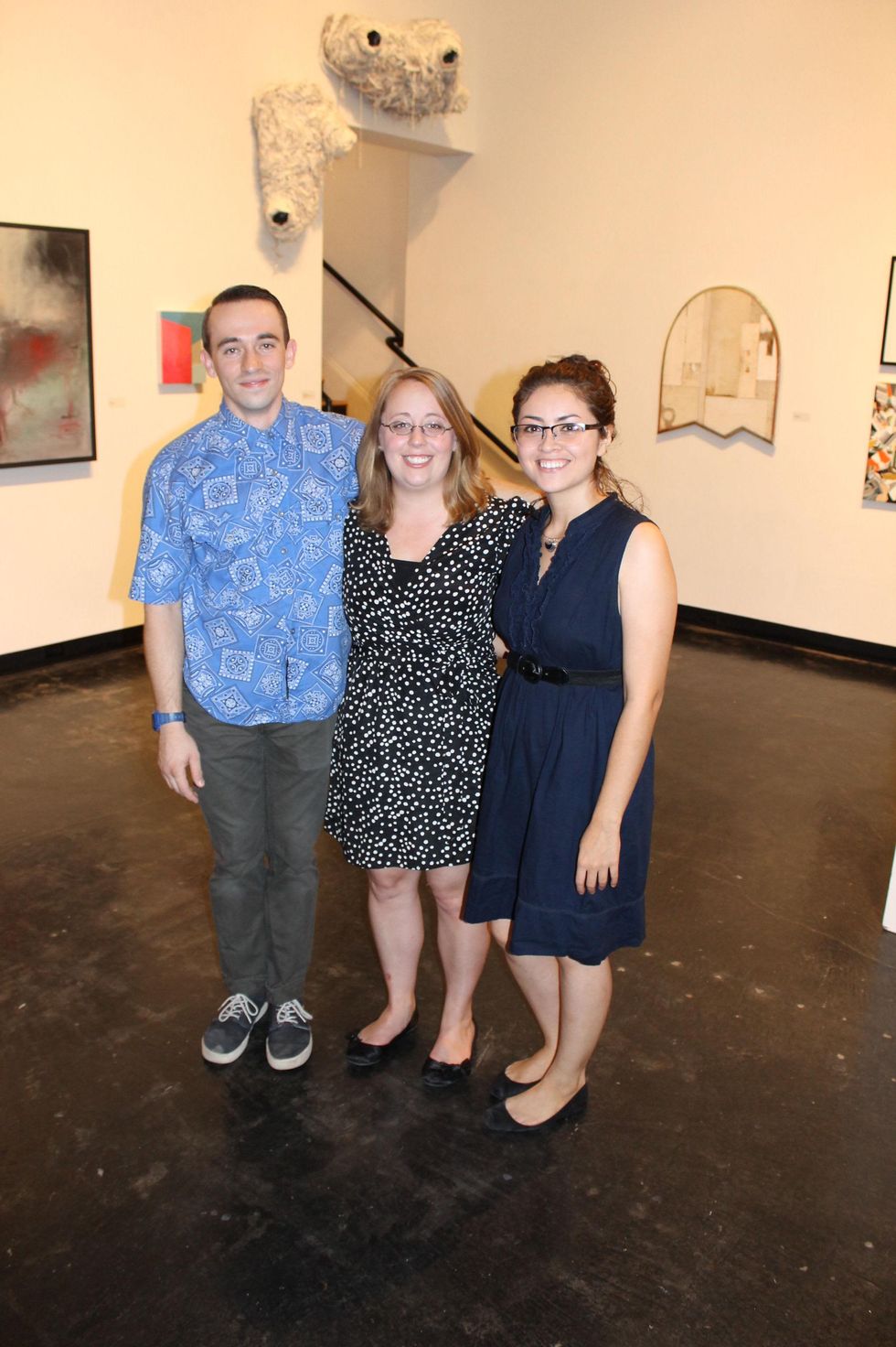 Daniel Bertalot, from left, Wendy Franklin and Cintia Gomez at the Lawndale Big Show preview party July 2014