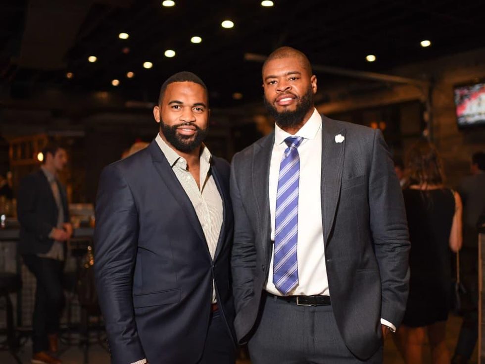 Darryl Sharpton, Wade Smith at Bosscat Kitchen Super Bowl party