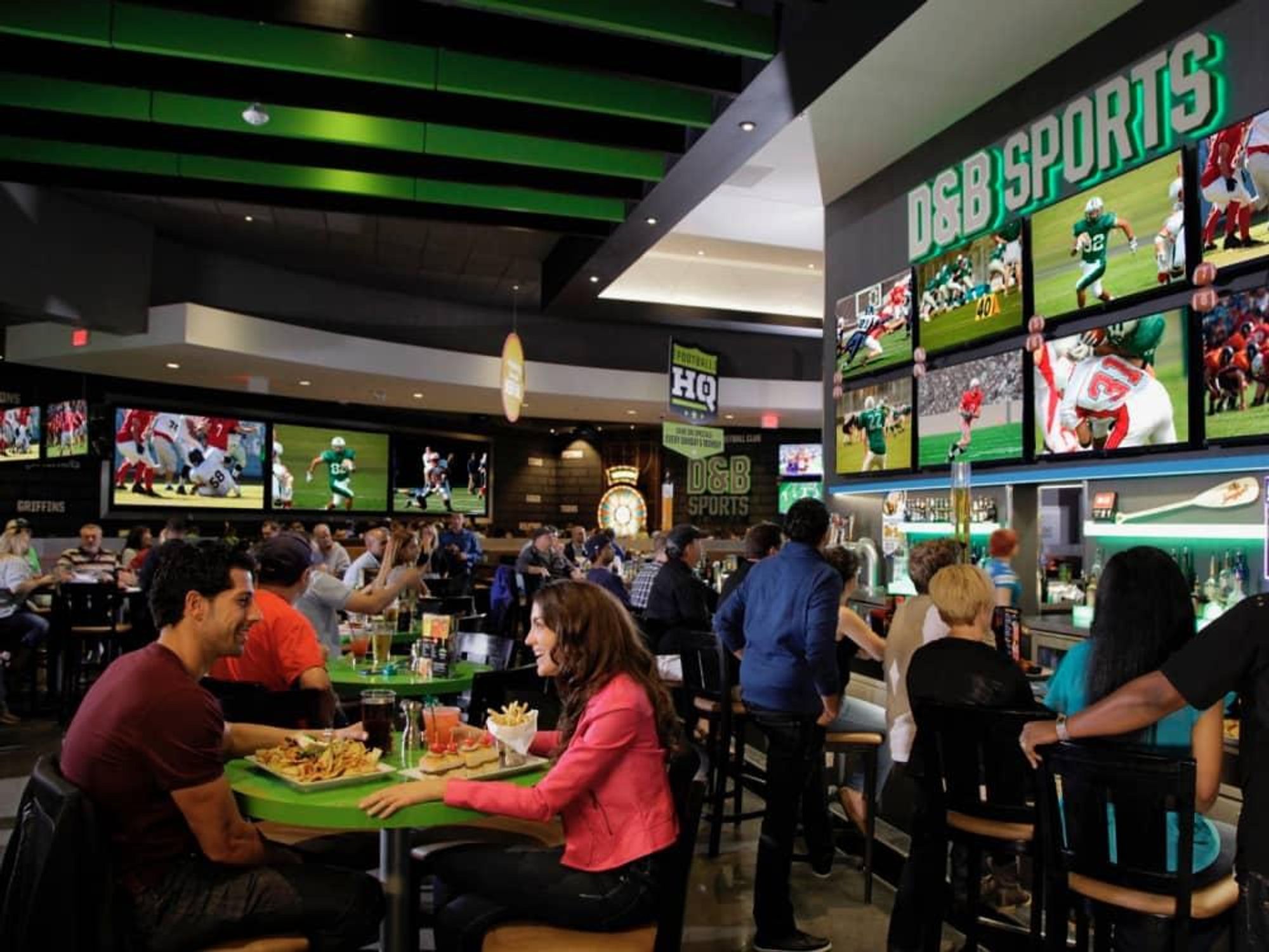 Dave and Buster's sports bar interior