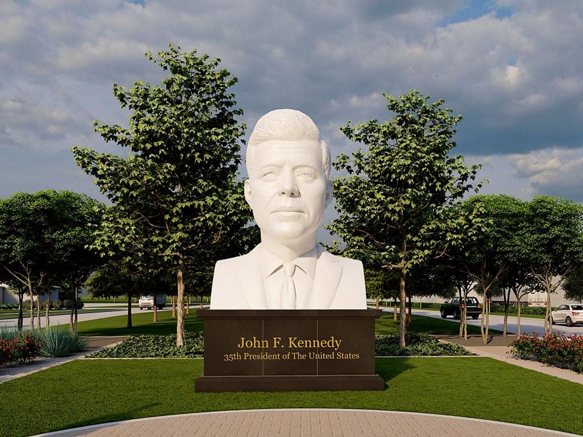 David Adickes JFK sculpture George Bush Intercontinental Airport