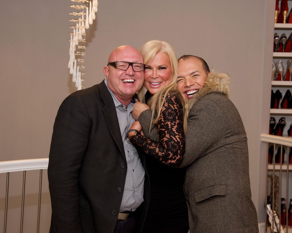 David Arpin, from left, Theresa Roemer and Alex Martinez at Theresa Roemer first charity closet party November 2014