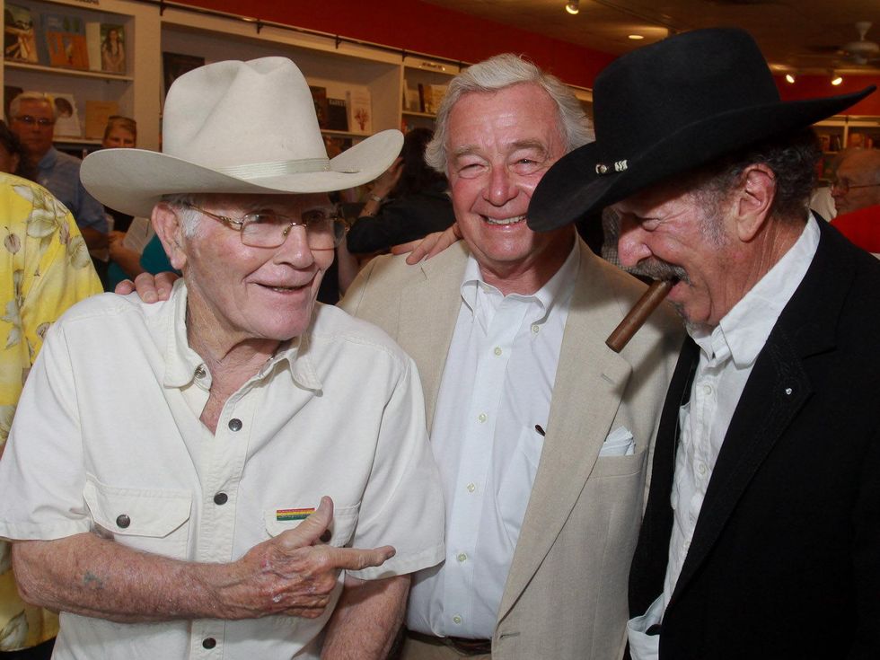 David Berg event June 2013 Richard Racehorse Haynes, from left, Dick DeGuerin, Kinky Friedman