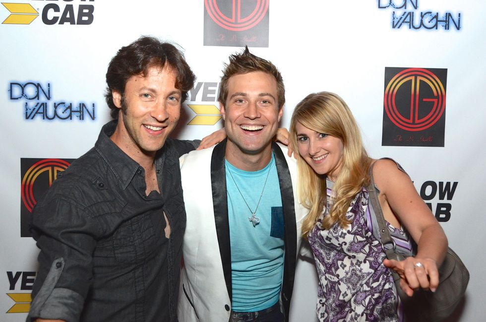 David Eagleman, from left, Don Vaughn and Sarah Eagleman at the Don Vaughn CD Launch Party August 2014