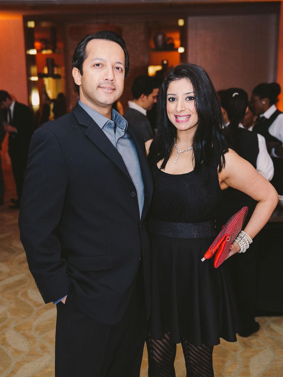 David George and Sahrish Agha at Houston Symphony Young Professionals Backstage's Luck be a Lady event November 2013