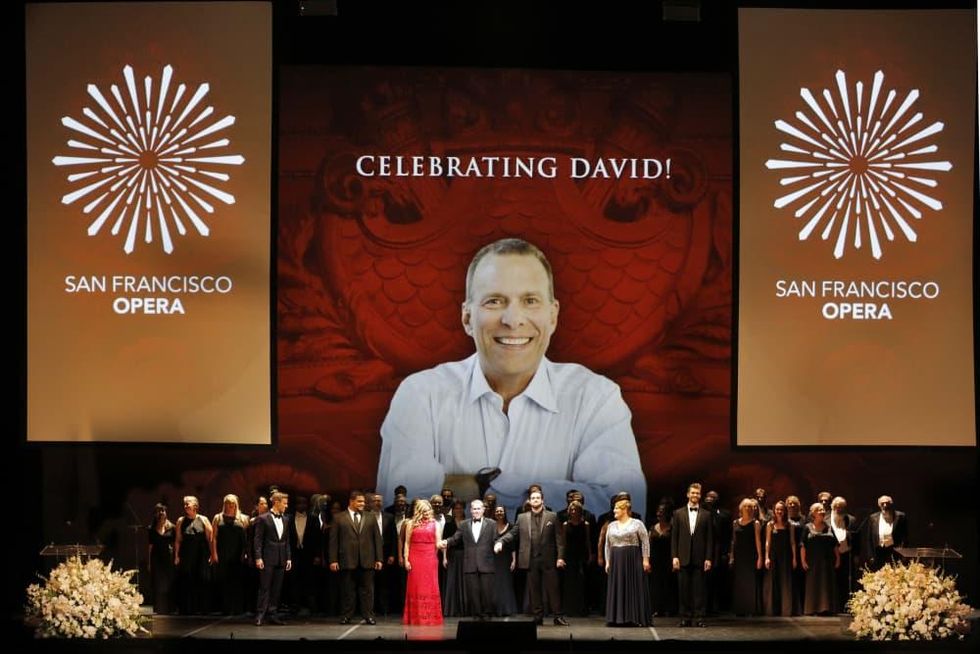 David Gockley Event, San Francisco Opera, June 2016, baritone Edward Nelson, tenor Pene Pati, soprano Julie Adams, General Director David Gockley, tenor Brian Jagde, mezzo-soprano Catherine Cook, bass Anthony Reed, San Francisco Opera Chorus