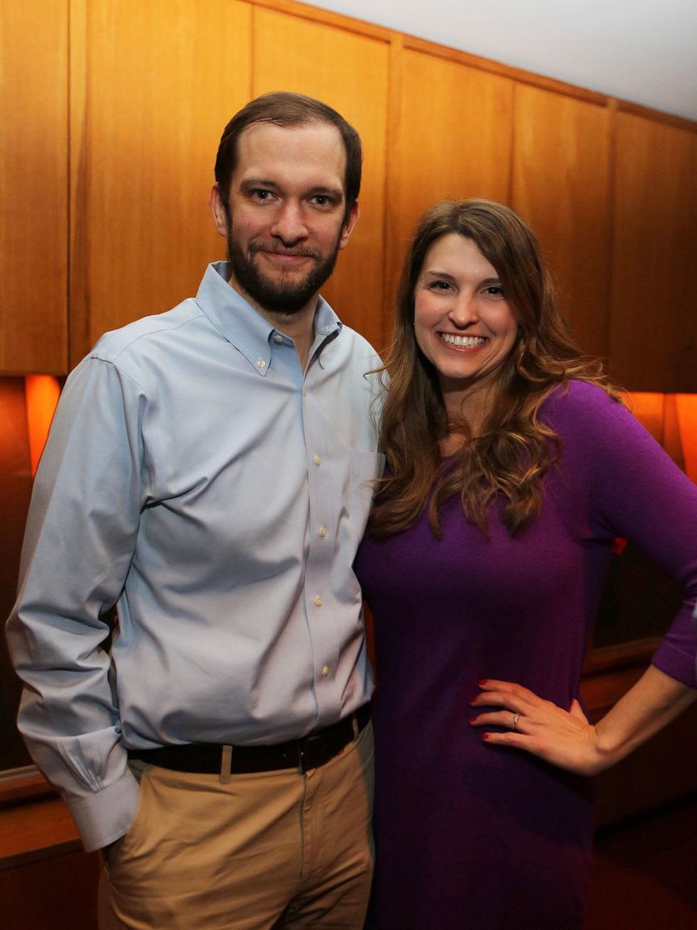 David Jackson and Ashley Zajicek at the Alley Young Professionals holiday party December 2013