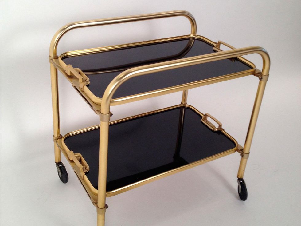 Davon bar cart ideas December 2013 European black and brass bar cart European black and brass bar cart at Mrs. PK & Oz