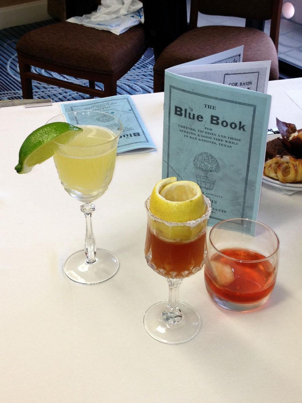 Davon holiday cocktails November 2013 The full-sized versions of the margarita Brandy Crusta and Sazerac